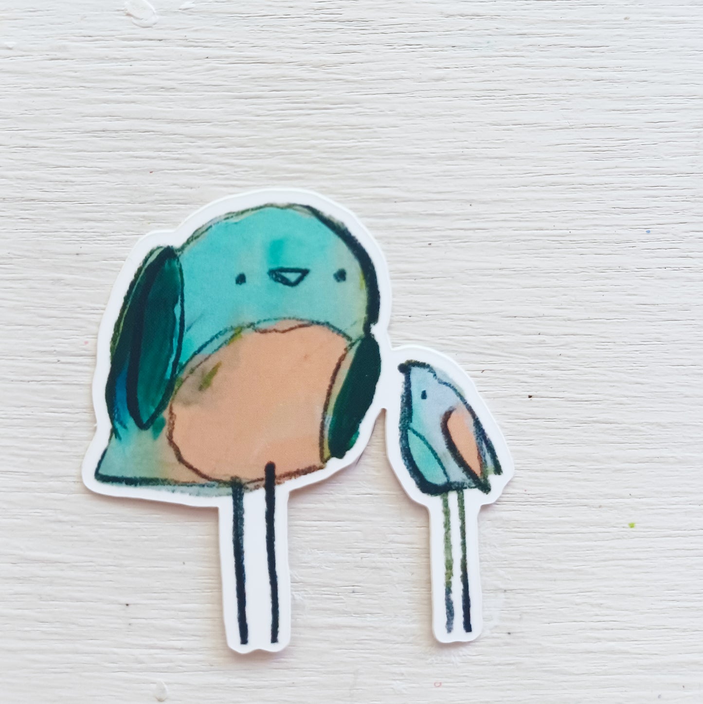 a pair of peachy birds || vinyl matte sticker - bellajoie