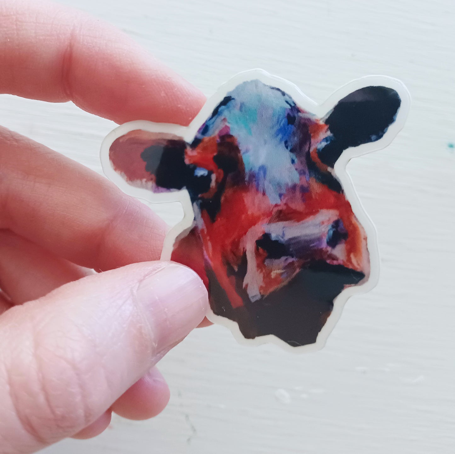curious cow || vinyl clear sticker - bellajoie