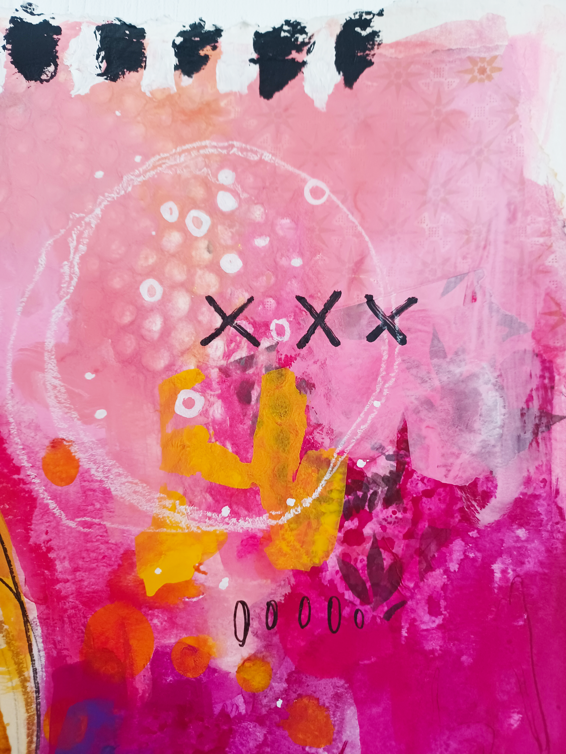 anastasia, mixed media original painting, close up detail, Bella Joie Art