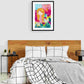 anastasia, mixed media abstract figurative original painting, mock up in a bright white room, Bella Joie Art