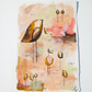 caramel collective, neutral and pink birds mixed media original painting on paper, 15x22, Bella Joie Fine Art, free shipping