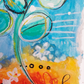 cora, abstract figurative mixed media original painting, close up detail, Bella Joie Art