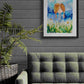 Estelle, mixed media abstract figurative original painting, mock up in dark themed room, Bella Joie Art