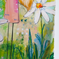 Genevieve, mixed media original painting, close up detail, Bella Joie Art