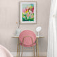 Harriet, mixed media abstract figurative original painting, mock up in a bright white room, Bella Joie Art