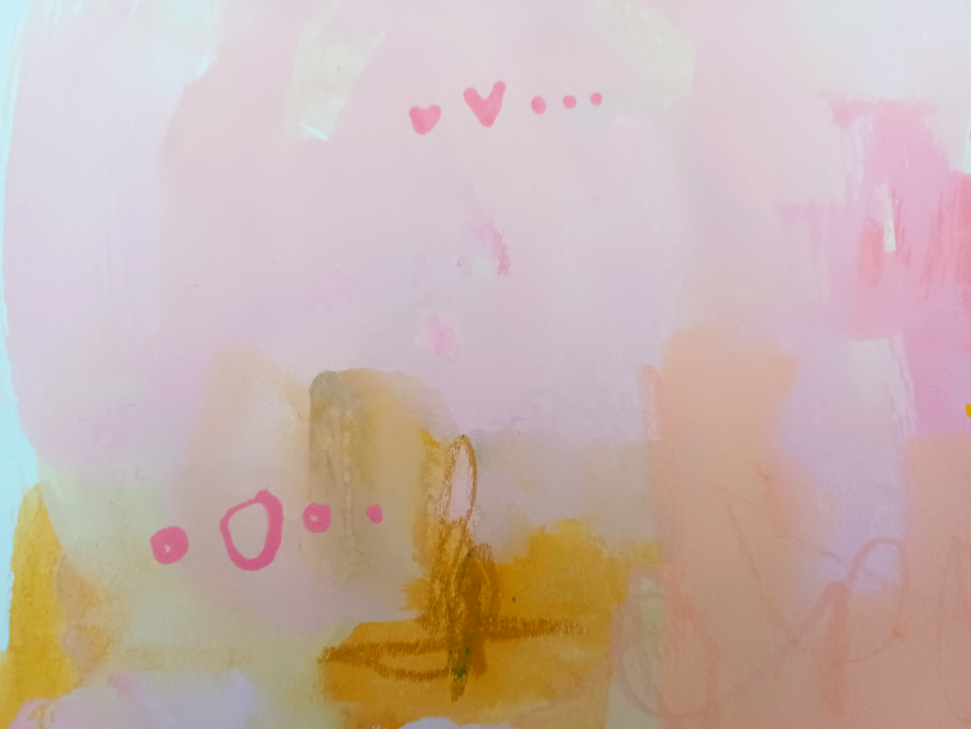 peach cobbler club, colorful birds mixed media original painting on paper 11x15, Bella Joie Fine Art, close up details