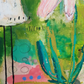 Phoebe, mixed media original painting, close up detail, Bella Joie Art
