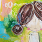 Phoebe, mixed media original painting, close up detail, Bella Joie Art