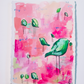 taffy tribe, pink and green birds, mixed media original painting on paper 11x15, Bella Joie Fine Art, free shipping