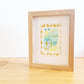 Birdie Mae, framed mixed media original abstract owl sketch, Bella Joie Art, free shipping