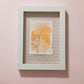 Junie, framed mixed media original abstract owl sketch, Bella Joie Art, free shipping
