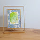 Miss Daisy, framed mixed media original abstract owl sketch, Bella Joie Art, free shipping