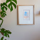 Sybil, framed mixed media original abstract owl sketch, Bella Joie Art, free shipping